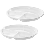 Westmark Mikrowellen-Menüteller mit 3 Einteilungen, Durchmesser: 25 cm, Kunststoff, Weiß, 224022E3, PP, Teller, 2 Stück