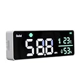 Asixxsix 30–130 DBA DeZibel-Messgerät, 27,9 Cm Groß-LED-Display, Wandmontage, Hängels-Schallpegelmesser MIT Temperatur-und Feuchtzigitsmesser, Vor Klassenzimmer, Studio, Zuhause