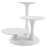 Wilton 3 Tier Pillar Cake Stand Tortenständer 3 Etagen, Schön Präsentierender Solider Tortenetagere für 3 Torten Kunststoff Kuchenständer - Ø 25 30 und 35 cm, Weiß