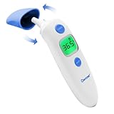 Berrcom Stirn-und Ohrthermometer Fieberthermometer Digitales Ohrthermometer Kontaktlos Infrarot Medizinisches Thermometer für Baby, Erwachsen mit Fieberalarm, Speicherfunktion, °F/℃ Schalter