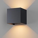 12W LED Wandlampe,Außenlampe mit Bewegungsmelder,Innen/Aussen Wasserdicht Wandleuchte,Aluminium Lampe Warmweiß,Außenwandleuchte Einstellbarer Lichtstrahl,Aussenlampe Wand für Schlafzimmer,Treppenhaus