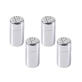 Set mit 4 Edelstahl-Salzstreuern, Gewürzdose, tragbarer Gewürzspender mit Deckel für Camping und Outdoor-Grills, BBQ, Gewürzhalter