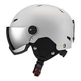 Ronyme Snowboard-Helm, Schnee-Ski-Helm für Herren und Damen, Schnee-Helm, Ski-Helm mit Schutzbrille, S Light Grey