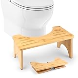 Toilettenhocker Bambus, Klappbar Kackhocker Erwachsene, Ergonomischer Klohocker gegen Verstopfung & Hämorrhoiden, WC Hocker Anti-Rutsch, Hocker Toilette für Badezimmer