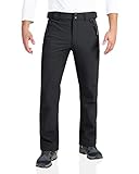Outdoor Ventures Softshellhose Herren Wasserdicht Outdoorhose Winter Thermohose Warm Gefüttert Skihose Snowboardhose Winddicht Schneehose für Skifahren, Wandern, Trekking Schwarz 34W/32L