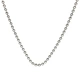 Reine Silberne Silberne Ballkette Halskette S925 Solid Silber Runde Perlenkette Halskette Unisex Jewerly