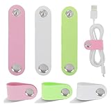 SSKHE Kabel-Organizer, Leder-Kabelbinder, wiederverwendbare Kabelbinder, aufgeräumte Kabelführung, Kopfhörer-Manager, Kabelhalter, Metallschnappe, Kabelbinder