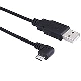LARRITS 5M Micro USB Ladekabel 90 Grad abgewinkelt für KFZ Auto Dash Cam GPS Navi Navigation Camcorder (Micro USB 5M Left Angle)