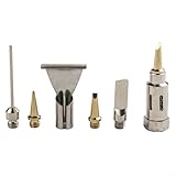 Bulevisiter Gas-Lötkolbenspitzen für HS-1115K, Stift-Typ-Schweißkopf-Set mit Kupferdüse für schnurlose Taschenlampe, Ersatz-Lötzubehör, 6 Stück