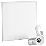 UMBRELLA® Infrarot Wandheizung mit Thermostat [FERNBEDIENUNG + WIFI STEUERUNG] – Infrarotheizung Kassettendecken – Carbon Crystal Infrarot Paneel App steuerbar – TH20 Funk - 60x60 cm - 360 W