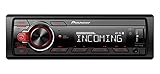 Pioneer MVH-330DAB-AN, 1DIN Autoradio mit RDS und DAB+, USB, AUX-Eingang, Bluetooth, geringe Einbautiefe mit DAB Antenne, Rot,Weiß