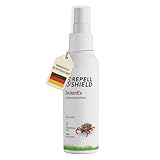 RepellShield® Natürlicher Zeckenschutz -100ml- Effektives Geraniol Anti Zecken Spray Keine Flecken & Rückstände, Zeckenspray Anti Zecken Mensch, Mittel gegen Zecken im Garten