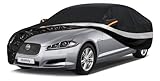 Holthly 10 Schichten Autoabdeckung 100% Wasserdicht, Outdoor Auto Abdeckplane, Auto Abdeckung für Vollgarage Regen Sonne Staub UV Schutz. Autoplane Passend für PKW Limousine. Autogarage Schwarz C8