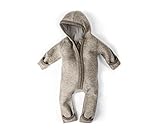 Ehrenkind® WALKOVERALL | Baby Wollwalk-Overalls aus Natur Schurwolle mit Reißverschluss | Walk Wolle Woll-Anzug für Kleinkind und Baby | Beige Gr. 74/80
