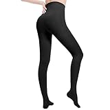 Medizinische Kompressionsstrümpfe Damen Lang, 20-30mmHg Stützstrümpfe Herren,Undurchsichtig Zehenwickel Kompressionshose klasse 2,geeignet für Krampfaderödeme, TVT (Schwarz, M)