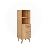 Vicco Midischrank Lucie, Badmöbel, Bambus, 40 x 124 cm