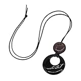 LLINthy Mode Aventurine Stone Anhänger Halskette Auf Schwarzer Leder Halskette Tragbares Accessoire Für Männer Und Frauen Täglich Verwenden Sie Friedensschnallen Anhänger