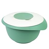 Westmark Rühr-/Backschüssel mit zweigeteiltem Deckel, 2,5 l, Mit Ausgießer, Kunststoff, Mint-Grün/Weiß, 3153227M