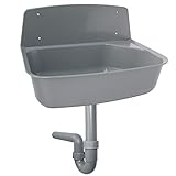 OTTO HAAS KG Ausgussbecken mit PP Spülensiphon DN50 Grau, 100% Recycling Kunststoff, Wandmontage, 526x342x367 mm