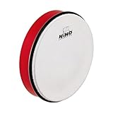Nino Percussion Hand Drum Instrument - Große Handtrommel für Kinder ab 5 Jahren - Durchmesser 10 Zoll (ca. 25 cm) - Kunststoff, Rot (NINO5R)