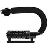 Mikinona Kamerastabilisator und Handgriff mit U Förmigem Blitzschuh für DSLR Kameras Leichter Tragbarer Gimbal Stabilisator für Videoaufnahmen und Outdoor Einsätze