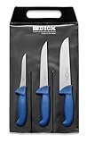 DICK 8255300 Messer-Set 3T Ergo Grip, Stahl, Blau, 48 x 22 x 1.8 cm, 3-Einheiten