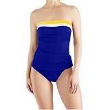 Balconette Bikini, Bandeau Bikini Damen Set Mit Bügel Bügelbikini Sport Zweiteiler Bikinis Sommer Bauchweg Bademode Trägerlos Kleine Brüste Badeanzug Sexy, Yellow, S