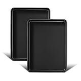 Homikit Backblech, 2 Stück Antihaft Karbonstahl Kuchenblech Ofenblech Set, Klein Rechteckig Backform für Backen Braten Servieren, 26,5 cm x 20,5 cm x 2,5 cm, Ungiftig, Rostfrei & Leicht zu Reinigen