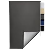 Sol Royal Thermorollo Rollo für Fenster ohne Bohren Verdunkelungsrollo Klemmfix Seitenzugrollo Fenster Rollos für innen Thermorollo ohne Bohren - Fensterrollo Thermo 100x160 cm Anthrazit T42