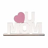 Für Mama, Holzornament „Alles Gute zum Muttertag“, Holzschild „I Love You Mom“, dekorative Bastelverzierungen, Schreibtischdekoration für den Muttertag Stapelbox (C, One Size)