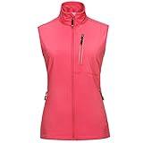 33,000ft Damen Leichte Laufweste Outdoor Softshell Weste Frau Ärmellose Jacke Winddichte Wasserdichte Atmungsaktive Vest Gilet für Laufen Golf Wandern Rosa XS