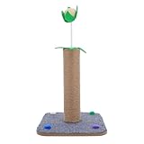 HEMOTON Katzenkratzbaum aus Natürlichem Sisal – 40cm Hoher Kratzbaum mit Federaufsatz Mittelgroß Multifunktional für Kätzchen und Große Katzen Langlebiges Katzenkratzspielzeug für Wohnung