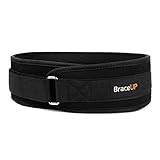 BraceUP Gewichthebergürtel für Herren & Damen – 10 cm Gewichtsgürtel für Fitness, Kniebeugen, Kreuzheben, Powerlifting & Rückenschutz im Gym (L)