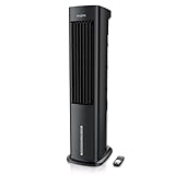 Brandson - Turmventilator mit Wasserkühlung 5 in 1 - Preisträger 2025 - Verdunstungskühler - Luftkühler - Ventilator - mobile Klimaanlage ohne Abluftschlauch - leise - 5L Wassertank