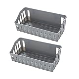 EPIGEIST 2 Stück Badezimmer Regal ohne Bohren Traceless Plastik Wandablage Langlebiges PP Material Hohl Design für Trockene Aufbewahrung Einfache Montage Hellgrau Geeignet für Toilette und
