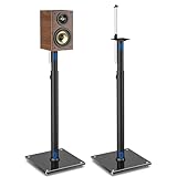 5Rcom Lautsprecherständer Höhenverstellbar für Satelliten & Bücherregallautsprecher, Set 2 Stück, Tragkraft 5kg pro Ständer, Einfache Montage, Kabelmanagement