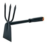 Fiskars Kombihacke, Spitze Zinken, Länge 30,5 cm, Rostfreier Stahlkopf, Kunststoff-Griff, Schwarz/Orange, Ergo, 1027030