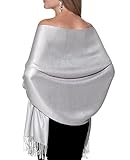 Pashmina Schal und Tücher für Abendkleider, weicher Pashminas Hochzeit Schal - Grau - Einheitsgröße