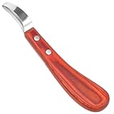 VAVPUP Hufmesser für Pferde,Doppelschneidiges Hufpflegemesser aus Edelstahl mit Rutschfestem Holzgriff,Ergonomischer Griff,Hufschmiedwerkzeug für Rinderpferde(braun)