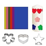 Scentoria 6 bienenwachsplatten für Kerzen, wachsplatten, Taufkerze Selber Machen Set, Wachsplatten für Kerzen mit 3X Ausstechförmchen 14 x 7,5cm