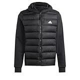adidas Herren Essentials Hybrid Down Hooded Jacket, Black, M