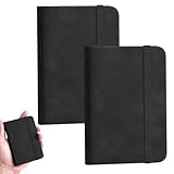 LEOEASIY 2 Stück Notizbuch Klein,Notizbuch A7,Mini Notizbuch,Kleines Notizbuch,Pocket Notebook,Kleines Notizbuch Mini,Mit Gummiband,Bürobedarf,Schulbedarf,in Die Tasche Steckbar,Schwarz