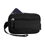 Schlüsselanhänger, Handgelenktasche, gesteppt, Kreditkartenhalter, kleine Reißverschlüsse, Münzgeldbörse, Kleingeldbeutel mit Handgelenkschlaufen, Kreditkartenetui für Damen, Schwarz , Mass Beauty