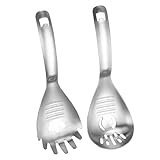 SOLUSTRE 2 Stück Teiliges Küchenutensilien Mehrzweck Löffel mit Knoblauchpresse und Nudelheber Praktischer Universalspender für Geruchlos Leicht zu Reinigen
