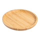 ZYDYRX Bambus Rundes Tablett Untersetzer Rundes Holztablett Pflanze Untersetzer Serviertablett Holz 20 * 20 * 2cm für Tee Lebensmittel Pflanzen