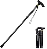 QHFlashbuy Gehstock Klappbar,Faltbare Wanderstöcke Faltbar Gehstock Bergstock Spazierstock Unisex Faltbar Gehstock,Tragbarer Leichte und Einstellbare Spazierstöck Wanderstab