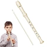 8 Löcher Blockflöte Kinder und Erwachsene, Flöte Deutsche Griffweise, Recorder Abnehmbar, Flute Anfänger, Blockflöten Kleinkind, Sopran Blockflötes Weiße, ABS Harz Kunststoffs mit Putzstock