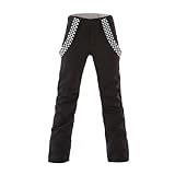 Skihose Damen Wasserdichte Professionelle Schneehose Winddichte Hosenträgerhose Winter Outdoor Regenhose Warme Wanderhose Snowboard Softshellhose mit abnehmbaren Trägern Overall & Schneefang Black M