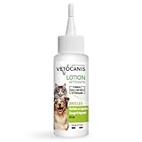 Vetocanis | Ohrenreiniger für Hund und Katze 60ML | Feuchttücher zur Fellpflege Hund und Katze | Ohrenreiniger Hund | Katzen- und Hundepfoten Reiniger | Packung mit 100 Tüchern