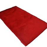 Namzi - Einfarbiger Plüschteppich, dekorativer Plüschteppich, rutschfest, geeignet für Schlafzimmer und Innenbereich, Rot, 45 x 45 cm